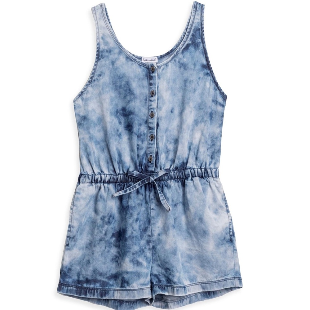 Splendid girls blue tie dye romper